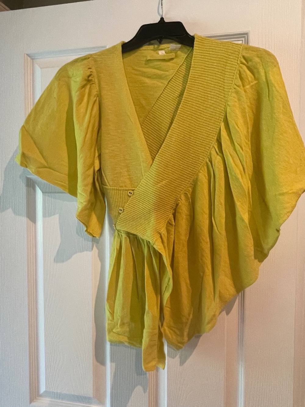 S/M Anthropologie Moth Asymmetrical V Neck Sweater